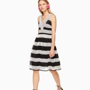 Kate Spade Black Colorblock Lace Dress